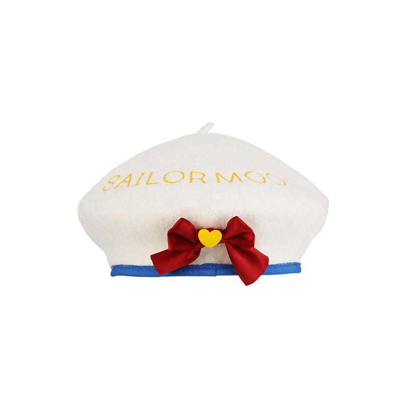 Sailor Moon Inspired Beret With Heart Bow & Cosmic Heart