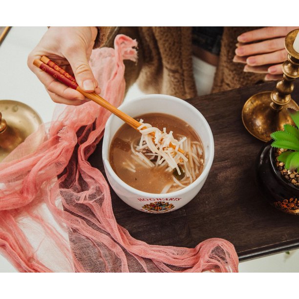 Harry Potter Crest Platform Ceramic Ramen Bowl With Chopsticks