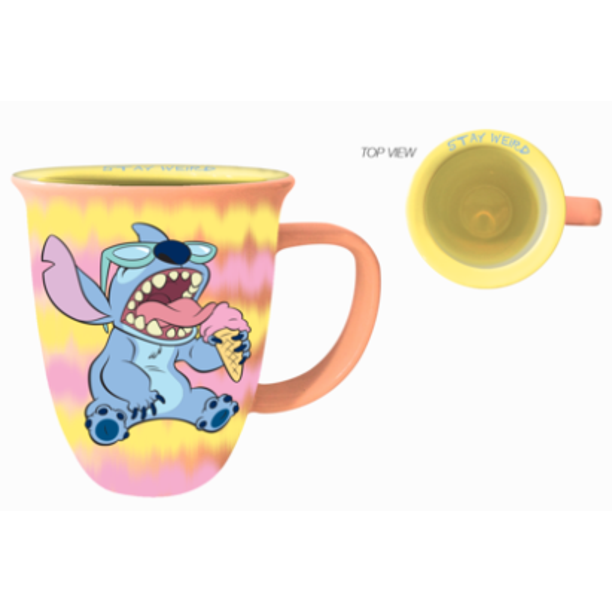 Disney Lilo & Stitch 626 Ice Cream Tie Dye Wide Rim Mug 16oz
