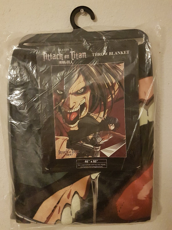 Attack On Titan Eren & Mikasa Fleece Throw Blanket