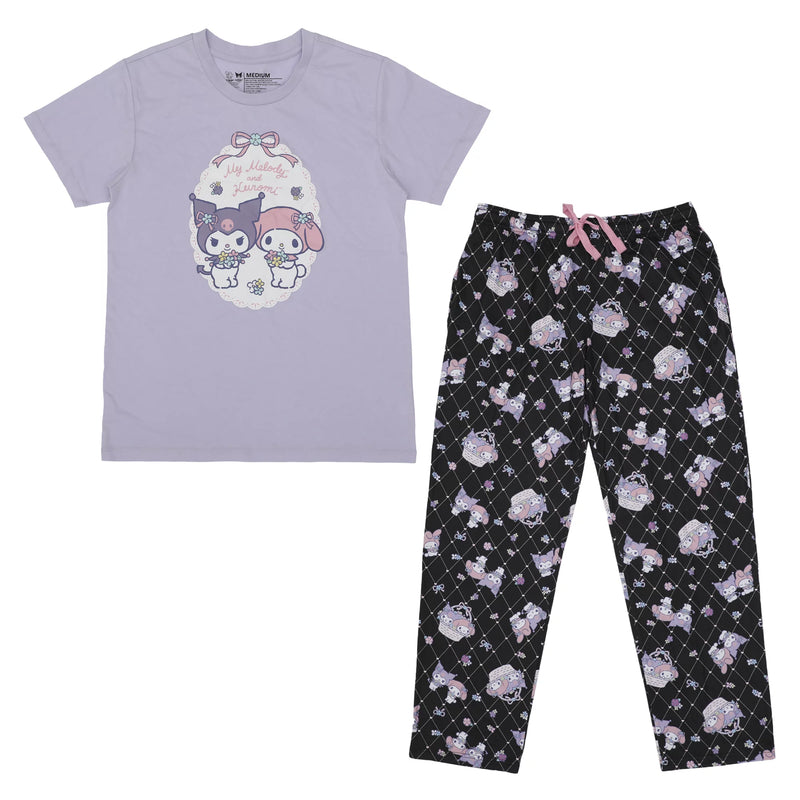 Kuromi & My Melody Women's Lavender Sleepwear Set