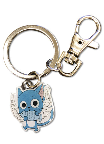 Fairy Tail Happy With Wings Metal Keychain