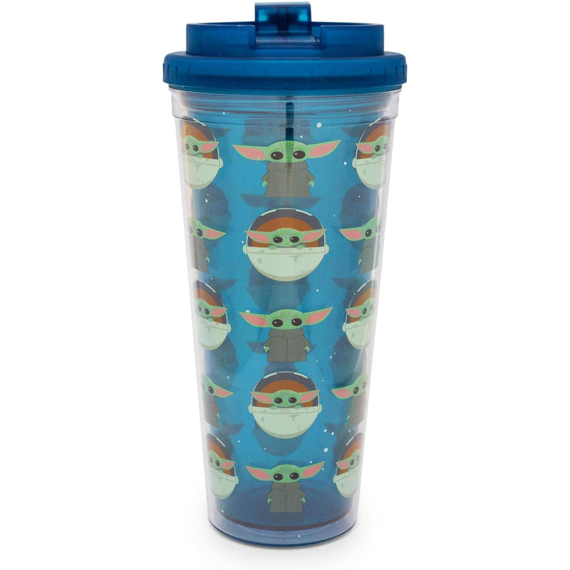 Star Wars The Mandalorian Grogu Plastic Travel Tumbler 24 Ounces