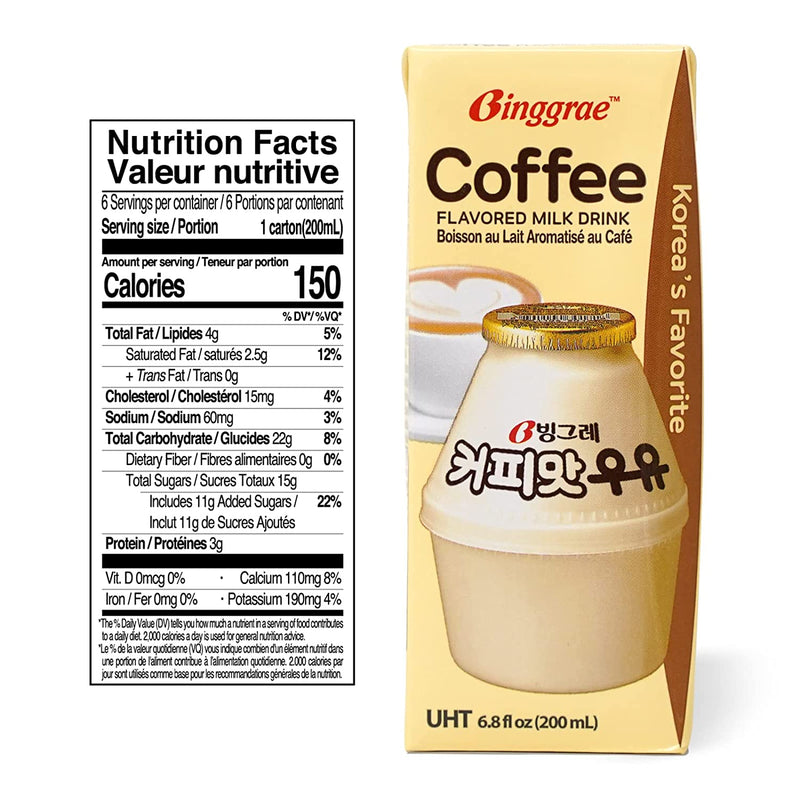 Binggrae Coffee Flavored Milk (Pack of 6)