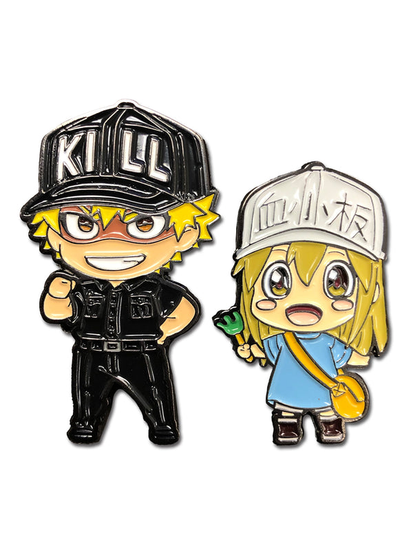 Cell At Work! Killer & Platelet Lapel Pins Set of 2