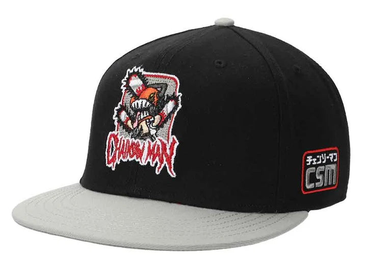Chainsaw Man Character Logo Adult Black Snapback Hat
