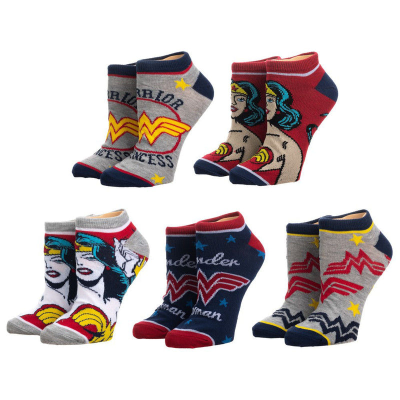 DC Comics Wonder Woman 5 Pair Ankle Socks