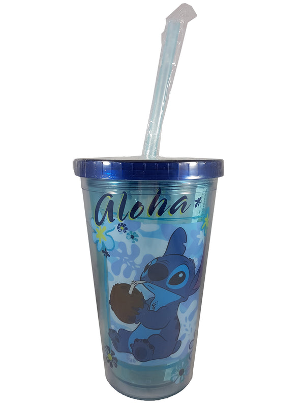 Disney Lilo & Stitch Aloha Tumbler W/ Stitch Ice Cubes
