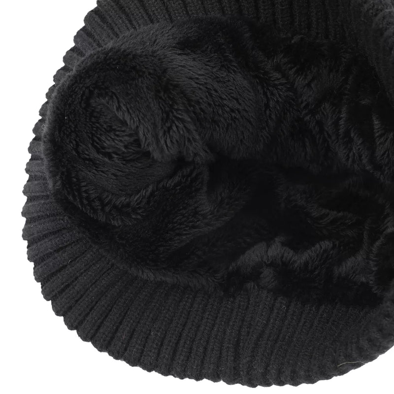 Disney Mickey Mouse Knitted Cuff Beanie Hat With Pom