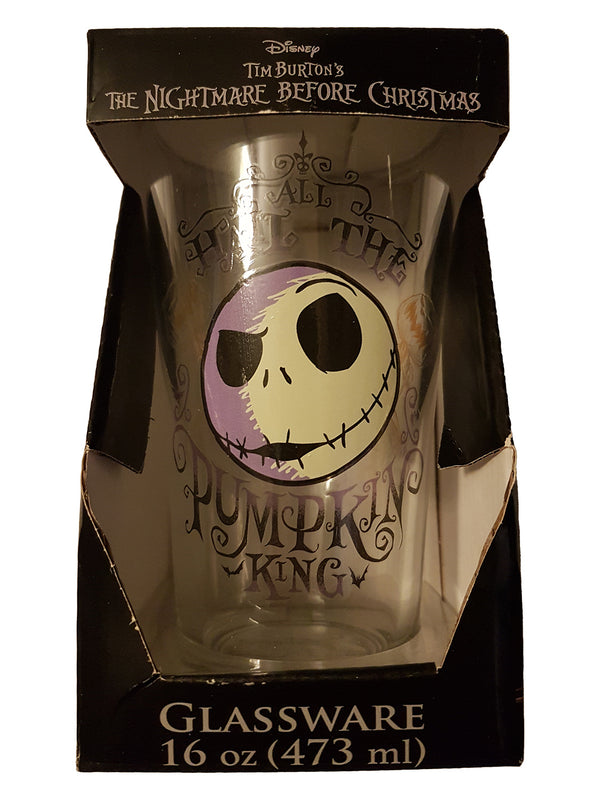 Disney Nightmare Before Christmas Jack Pumpkin King Pint Glass 16 oz