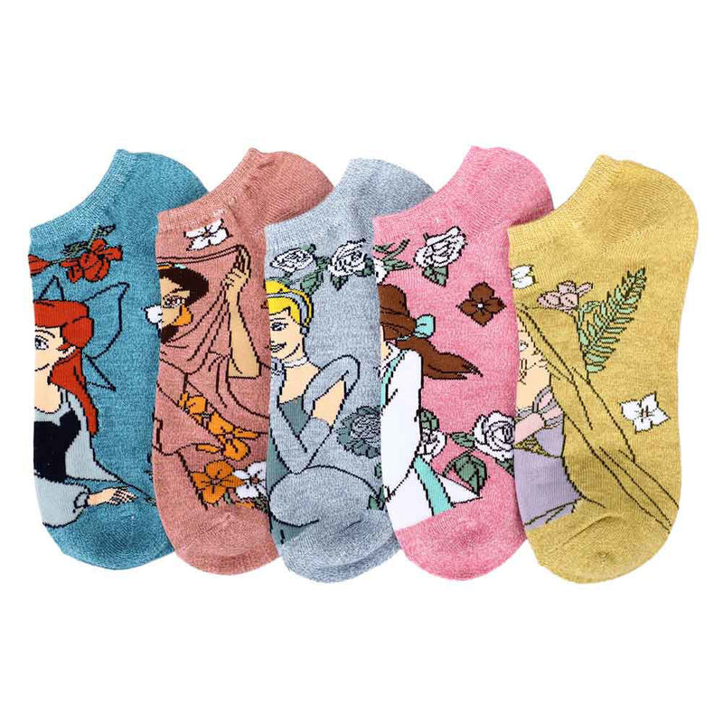 Disney Princess Floral 5-Pair Ankle Socks