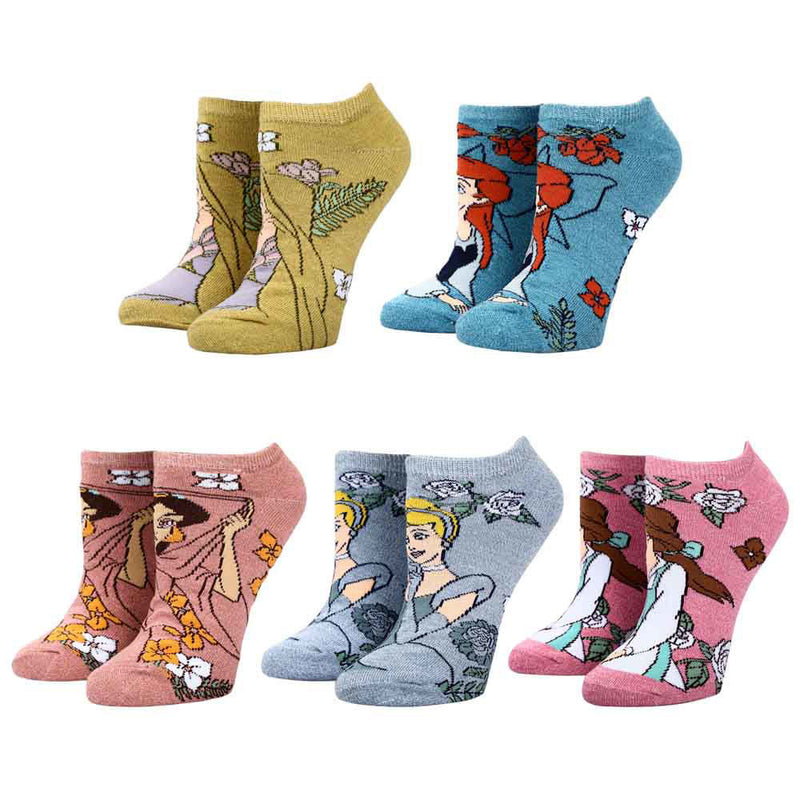 Disney Princess Floral 5-Pair Ankle Socks
