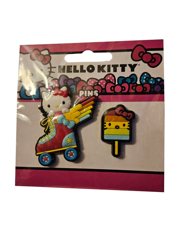 Hello Kitty In Roller Skate & Rainbow Popsicle Lapel Pins