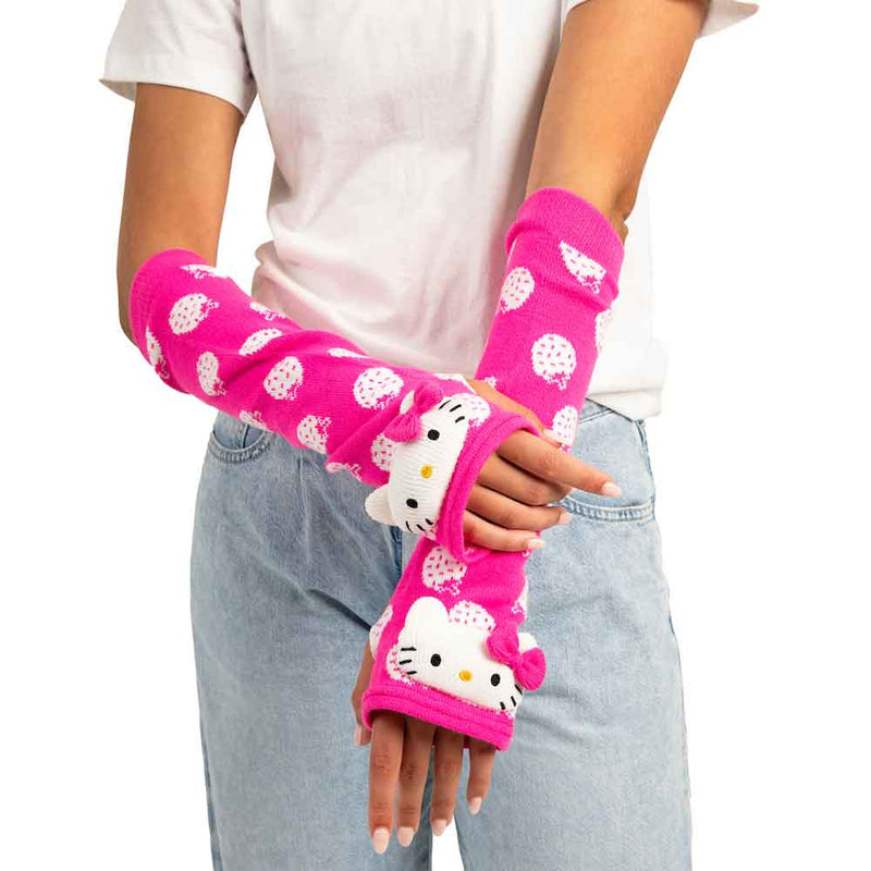 Hello Kitty Knitted Plush Arm Warmers