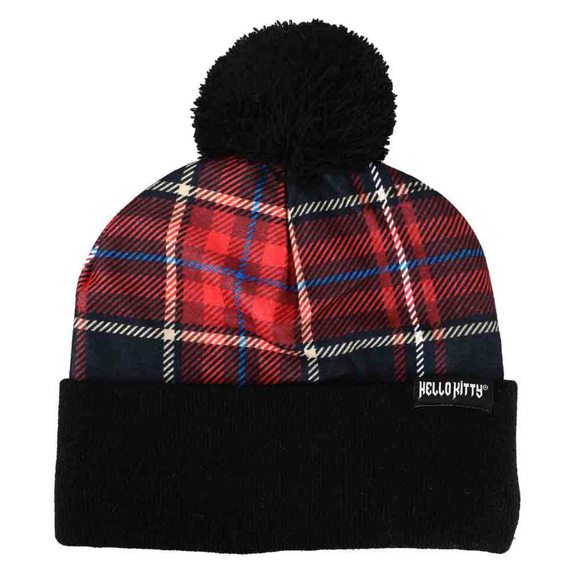 Hello Kitty Punk Plaid Pom Beanie Hat