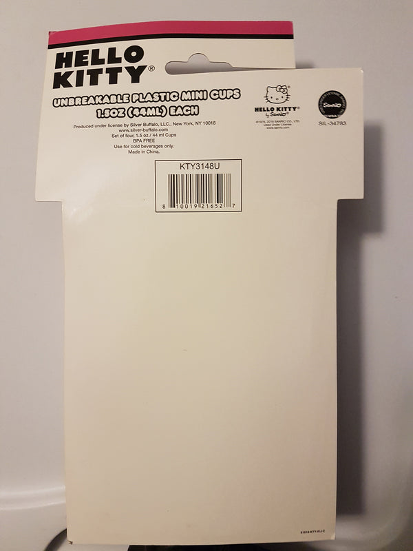 Hello Kitty Unbreakable Mini Collectible Cups 1.5 oz