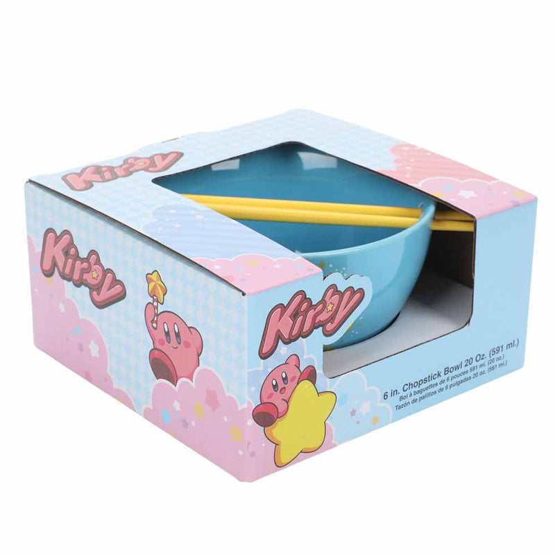 Kirby Star Cup Noodles Ceramic Ramen Bowl Set With Chopsticks