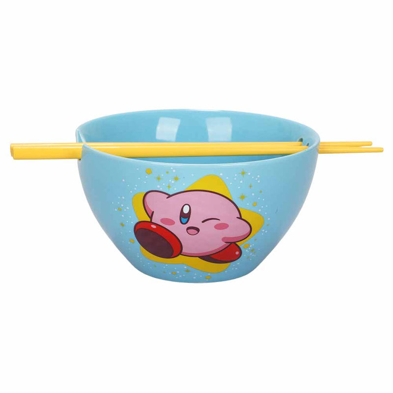 Kirby Star Cup Noodles Ceramic Ramen Bowl Set With Chopsticks