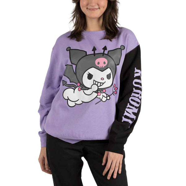 Kuromi Devil Costume Purple Women's Long Sleeve Sweatshirt