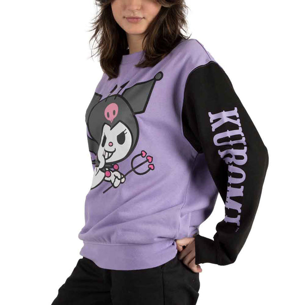 Kuromi Devil Costume Purple Women's Long Sleeve Sweatshirt