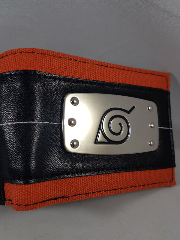 Naruto Leaf Village Metal Badge Bi-fold Wallet