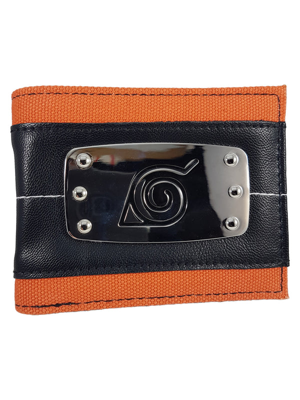 Naruto Leaf Village Metal Badge Bi-fold Wallet