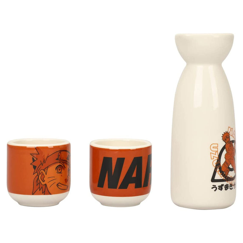 Naruto Uzumaki White & Orange 3-Piece Ceramic Sake Set