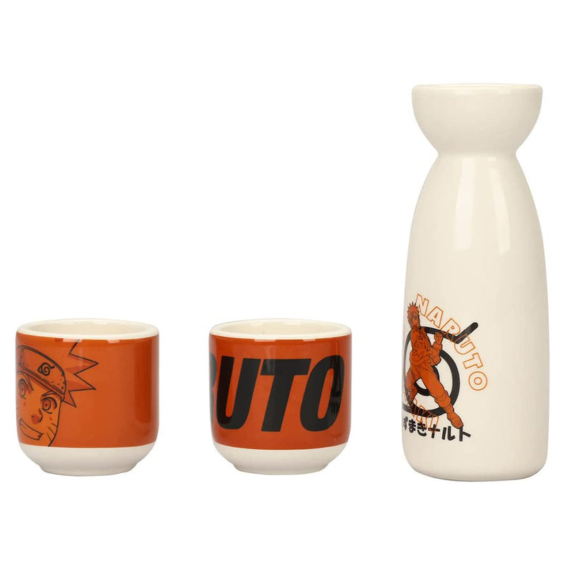Naruto Uzumaki White & Orange 3-Piece Ceramic Sake Set