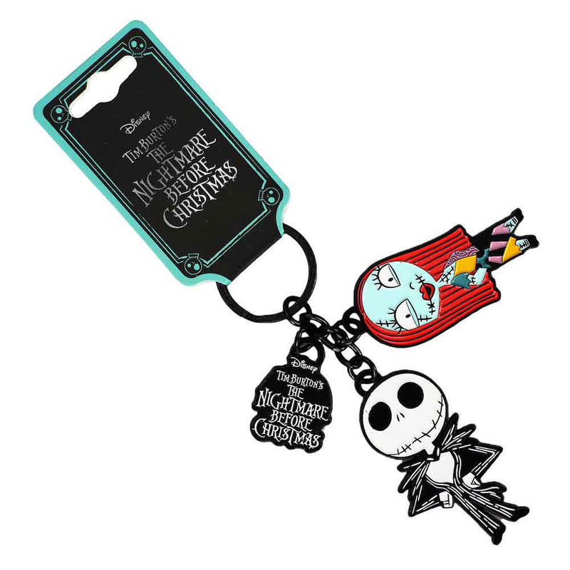 Nightmare Before Christmas Jack & Sally Multi Charm Keychain