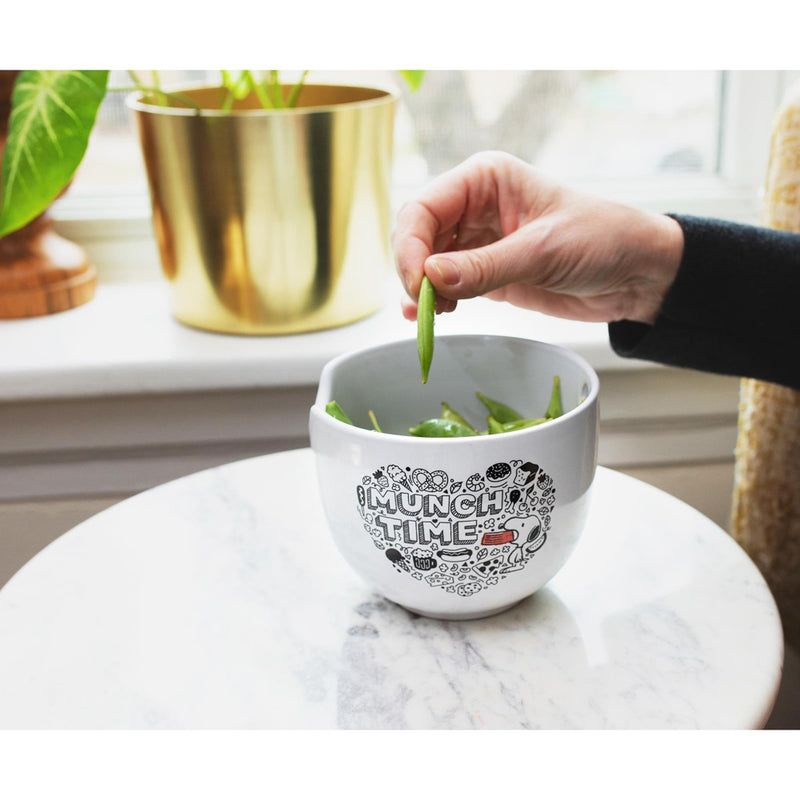 Peanuts Munch Time Ceramic Ramen Bowl With Wooden Chopsticks