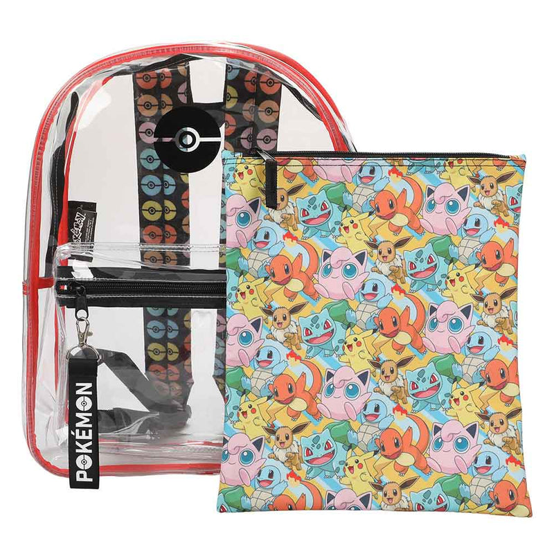 Pokemon Clear Backpack With Utility Case