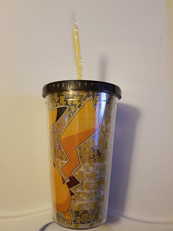 Pokemon Pikachu Lightning Bolts Travel Tumbler 16 oz
