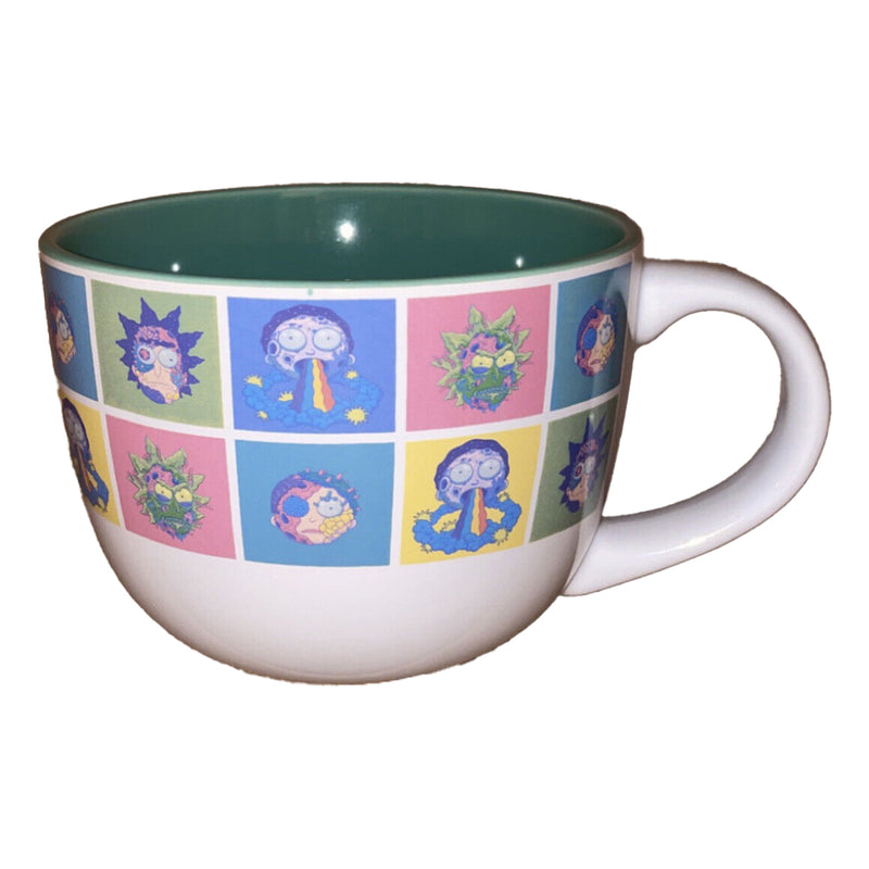 Rick and Morty Faces Pattern Ceramic Mug 24 oz