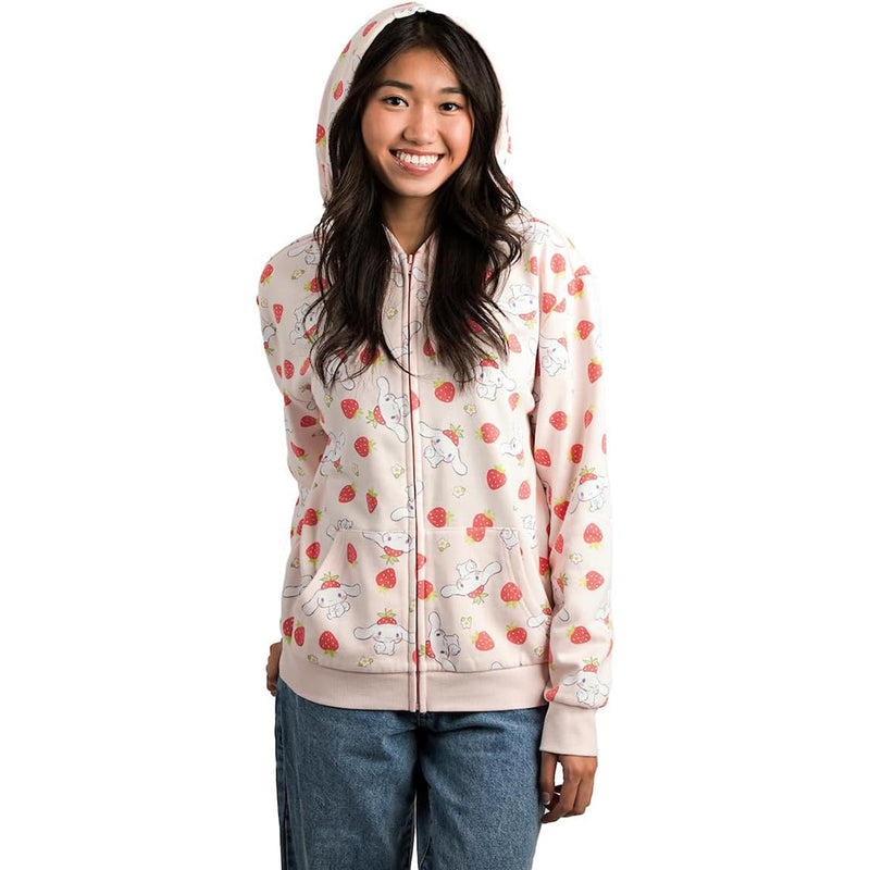 Cinnamoroll Strawberries Zip-up Hoodie Sweater
