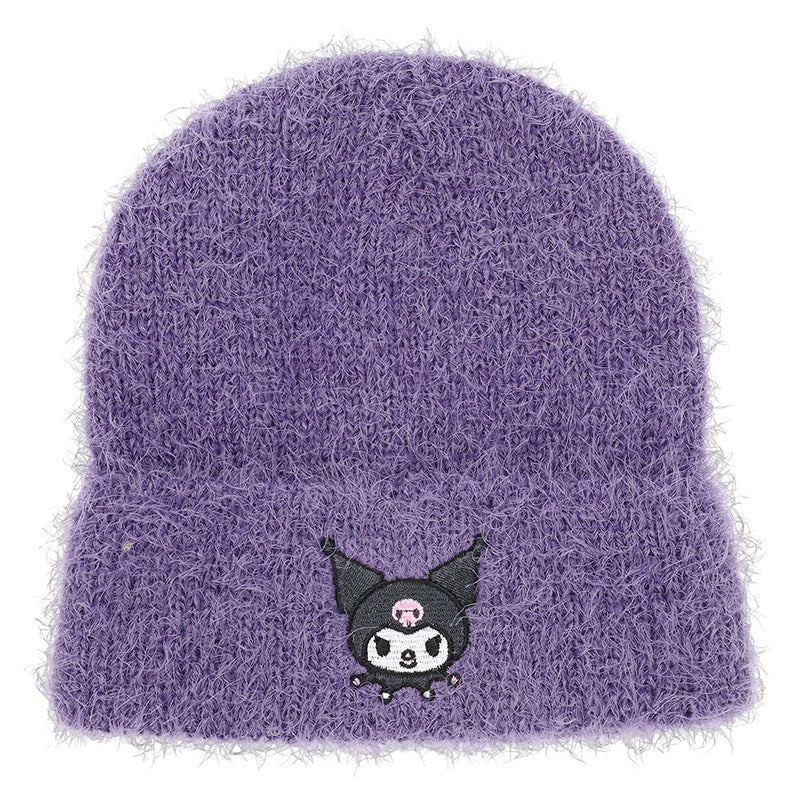Sanrio Kuromi Fuzzy Purple Beanie Hat