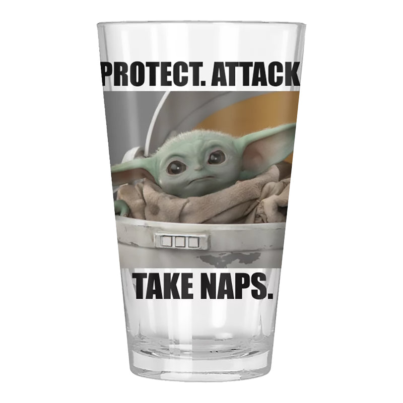 Star Wars The Mandalorian Baby Yoda Meme Pint Glass 16 oz