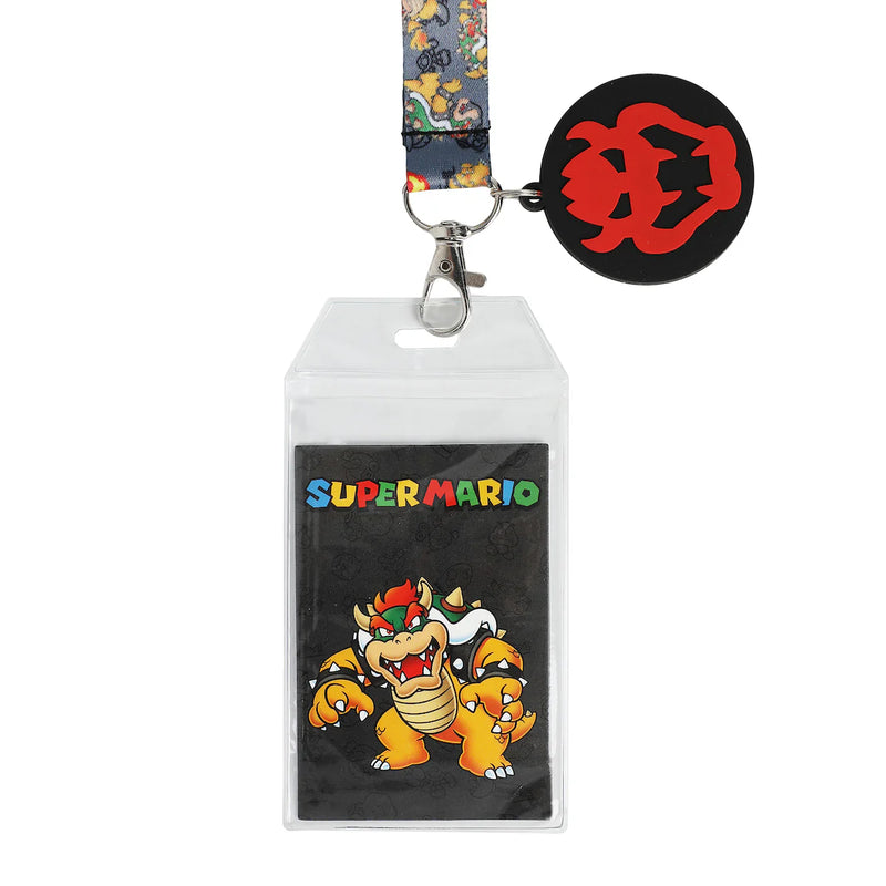 Super Mario Bowser All Over Lanyard With Charm