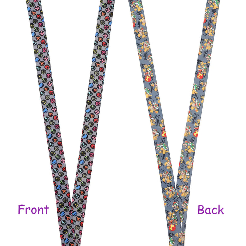 Super Mario Bowser All Over Lanyard With Charm