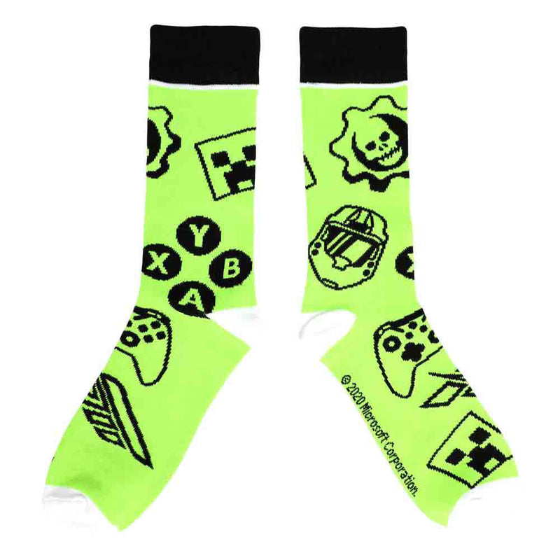Xbox Logo & Buttons Crew Socks 3-Pair Set