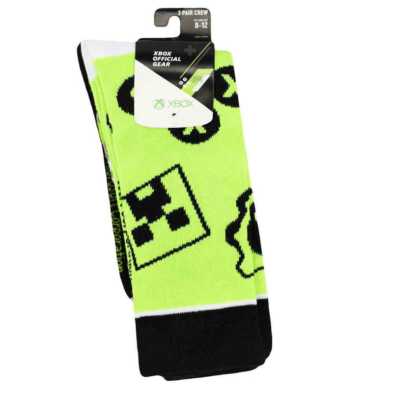 Xbox Logo & Buttons Crew Socks 3-Pair Set