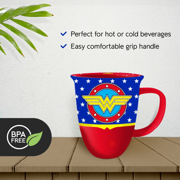 Wonder Woman Logo Red Wide Rim Mug 16 oz