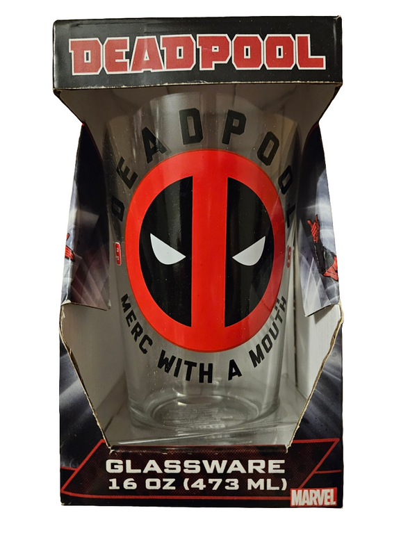 Marvel Deadpool Logo Pint Glass 16 oz