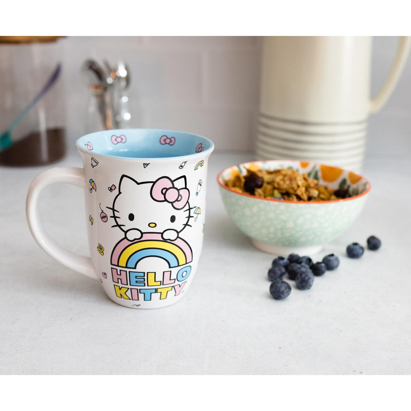 Hello Kitty Pastel Rainbow Ceramic Mug 16 oz