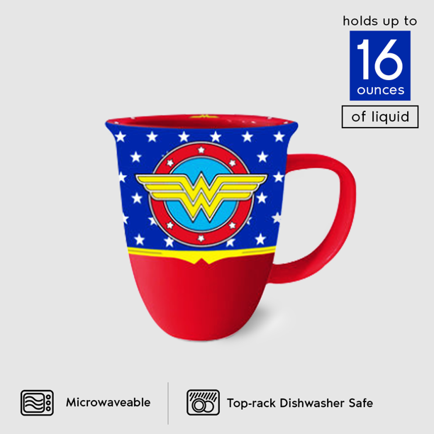 Wonder Woman Logo Red Wide Rim Mug 16 oz