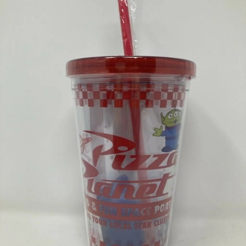 Disney Toy Story Pizza Planet Tumbler W/ Alien Spaceship Ice Cubes