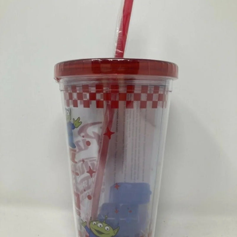 Disney Toy Story Pizza Planet Tumbler W/ Alien Spaceship Ice Cubes