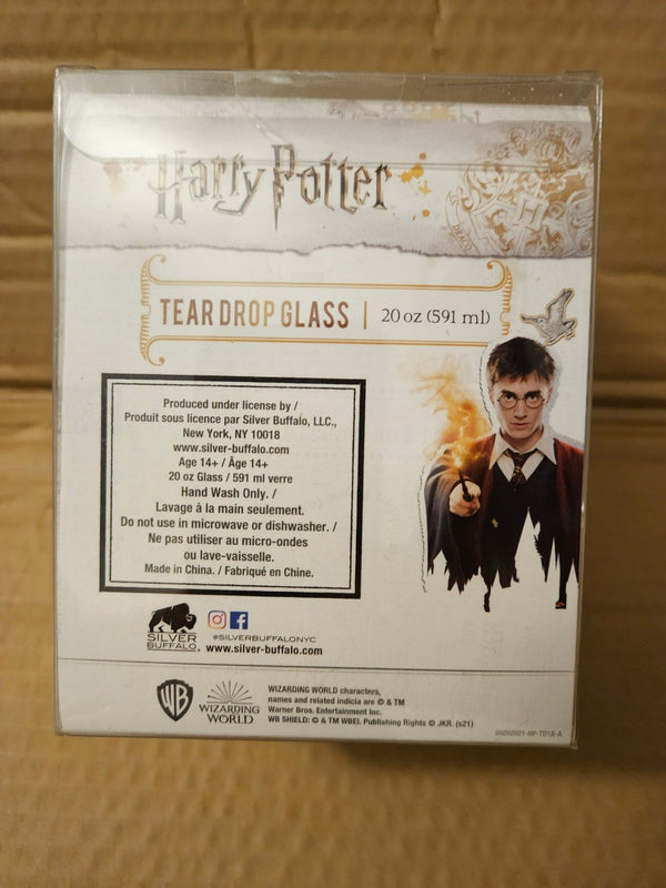 Harry Potter Hogwarts Crest Animals Tear Drop Wine Glass 20 oz