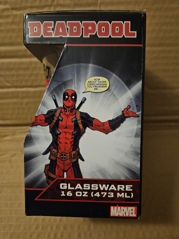 Marvel Deadpool Logo Pint Glass 16 oz