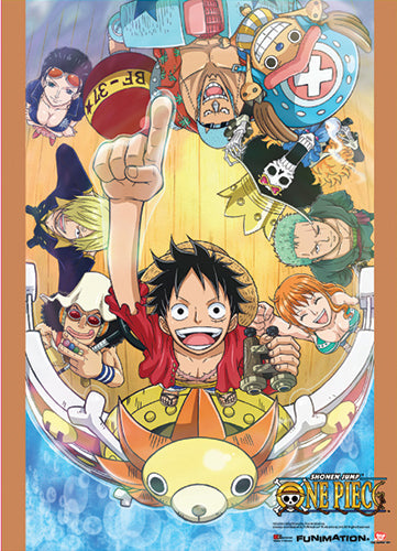 One Piece Group Go On Board Wall Scroll