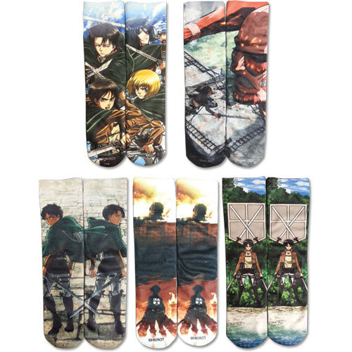 Attack On Titan Scene Themed Socks 5-Pack Set